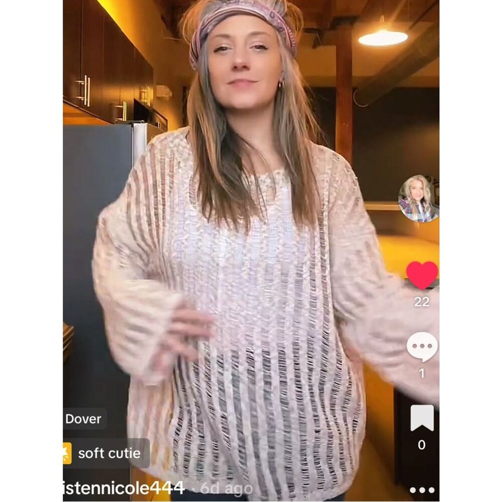 Rita Ora x Primark Women's Bohemian Crochet Tan Knit Sweater (Size: Med)